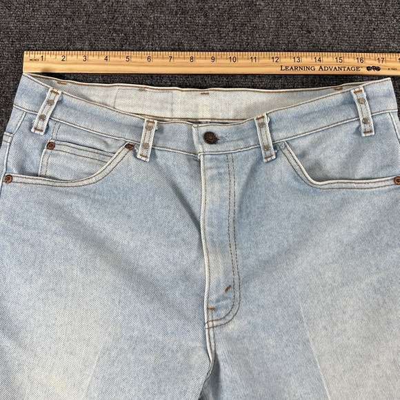 Vintage 80s 90s Levis 517 Jeans Fits 34x31 Blue Regular Bootcut USA Embellished - Picture 13 of 16